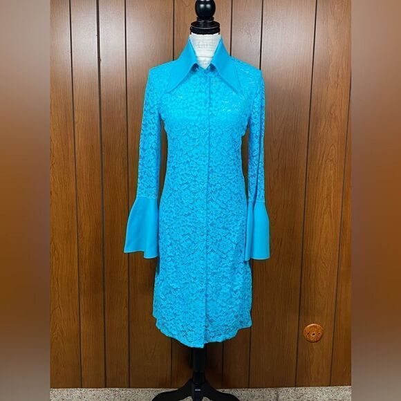 Proenza Schouler floral lace shirtdress size 4 - Picture 5 of 15